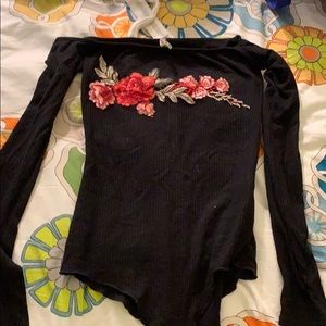 Emma and Sam black floral bodysuit